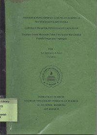 Prosedur Pengarsipan Tabungan di BPRS Al Ma'soem KCP Kadungora. Praktik Pengenalan Lapangan