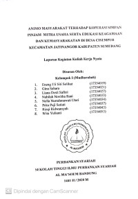 Animo Masyarakat Terhadap Koperasi Simpan Pinjam Mitra Usaha Serta Edukasi Keagamaan dan Kemasyarakatan di Desa Cisempur Kecamatan Jatinangor Kab. Sumedang. Laporan KKN 2020