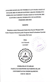 Analisis Komparatif Pembiayaan Usaha Rakyat di Bank BRI Syariah Kantor Cabang Pembantu Soreang dan Kredit Usaha Rakyat di Bank BRI Kantor Cabang Pembantu Cicalengka Periode 2020 - 2021. SKRIPSI 2022