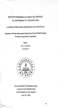 Sistem Persidaan Obat di Apotek Al Ma'soem 