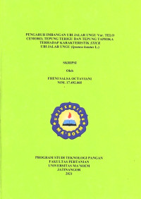 Pengaruh Imbangan Ubi Jalar Ungu Var Telo Cemoro, Tepung Terigu dan Tepung Tapioka Terhadap Karakteristik Stick Ubi Jalar Ungu ( Ipome Batatas l.). SKRIPSI