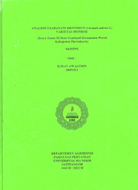Analisis Usahatani Mentimun (Cucumis Satimus L) Varietas Manroe: Studi Kasus di Desa Gandasoli Kecamatan Plered Kabupaten Purwakarta. SKRIPSI