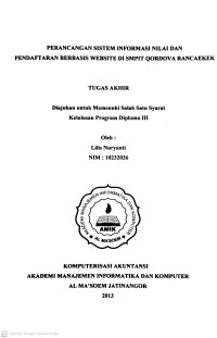 Perancangan Sistem Informasi Nilai dan Pendapatan Berbasis Website di SMPIT Qordova Rancaekek. Tugas Akhir