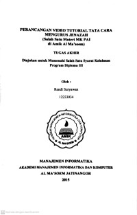 Perancangan Video Tutorial Mengurus Jenazah (Salah Satu Materi MK PAI di AMIK Al Ma'soem). Tugas AKhir