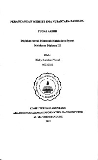 Perancangan Website SMA Nusantara Bandung. Tugas Akhir