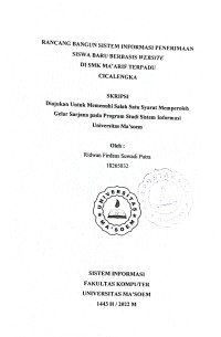 Rancang Bangun Sistem Informasi Penerimaan Siswa Baru Berbasis Webiste di SMK Ma'arif Terpadu Cicalengka. SKRIPSI 2022