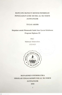 Rancang Bangun Sistem Informasi Penggajian Guru di SMA Al Ma'soem Jatinangor. Tugas Akhir 2018
