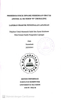 Prosedur Stock Opname Persediaan Obat di Apotek Al Ma'soem 