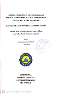 Metode Pemeriksaan dan Pengendalian Penjualan AMDK di PT. Muawanah Al Ma'soem Direktorat Rikdal PT. Ma'soem. Praktik Pengenalan Lapangan