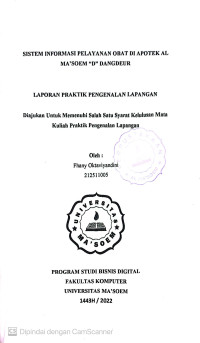 Sistem Inforamasi Pelayanan Obat di Apotek AL Ma'soem 