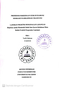 Prosedur Persediaan Stok di Warung Sembako Warrahmah Cikancung. Praktik Pengenalan Lapangan