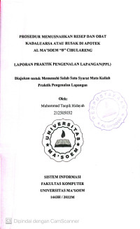 Prosedur Memusnahkan Resep dan Obat Kadalursa atau Rusak di Apotek Al Ma'soem 