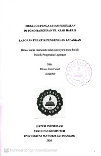 Prosedur Pencatatan Penjualan di Toko Bangunan TB.Abah Harris. Praktik Pengenalan Lapangan