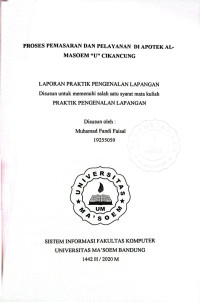 Proses Pemasaran dan Pelayanan di Apotek Al Ma'soem 