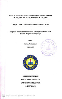 Sistem Input dan Output Obat Berbasis Online di Apotek Al Ma'soem 