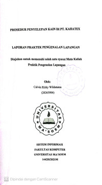 Prosedur Penyelupan Kain di PT. Kahatex. Praktik Pengenalan Lapangan