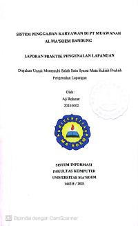Sistem Penggajian Karyawan di PT. Muawanah Al Ma'soem Bandung. Praktik Pengenalan Lapangan
