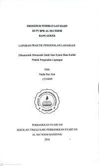 Prosedur Pembiayaan Rahn Di PT BPR Al Ma'soem Rancaekek. Praktik Pengenalan Lapangan