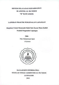 Sistem Pelayanan Kefarmasian di Apotek Al Ma'soem 
