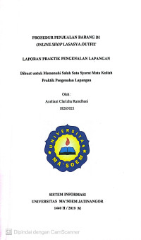 Prosedur Penjualan Barang di Online Shop Lasasya.Outfit. Praktik Pengenalan Lapangan
