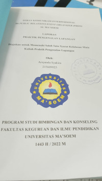 Peran Komunikasi Interpersonal di Public Relations Event Organizer (PREO) Al Ma'soem. Praktik Pengenalan Lapangan
