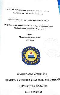 Metode Penjurusan Kelas IPA Dan IPS Di SMA Yayasan Al Ma'soem Bandung.  Praktik Pengenalan Lapangan