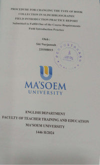 Procedure For Changing The Type Of Book Collection In Slim Bibliography Field Introduction Practice Report.Field Introduction Practice Report