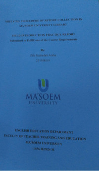 Shelving Procedure Of Report Collection In Ma'soem University Library.  Field Introduction Practice Report