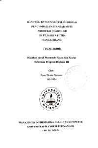 Rancang Bangun Sistem Informasi Layanan Pembuatan Surat Keterangan Berbasis Website Di Desa Cimanggung. Tugas Akhir 2020