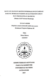 Rancang Bangun Sistem Informasi Inventarisasi Barang Berbasis Website Di kantor Pencarian dan Pertolongan Bandung. Tugas Akhir 2019