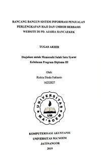 rancang Bangun Sistem Informasi Penjualan Perlengkapan Haji dan mrah Berbasis Website di PD.Ajaria Rancaekek. Tugas Akhir